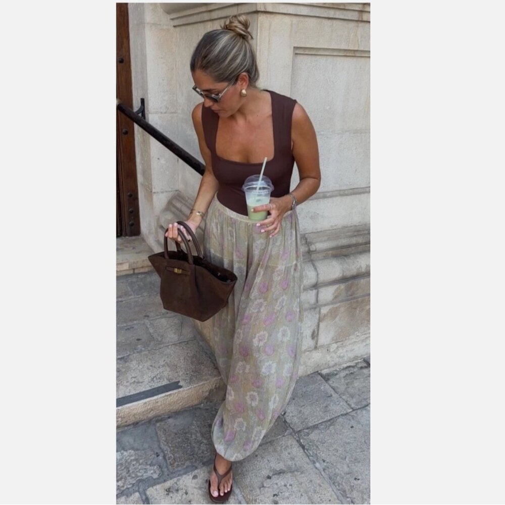 ZARA NWT $129 WOMAN SS25 ZW COLLECTION FLORAL BALLOON PANTS MULTICOLOR 3285/007 - Picture 3 of 16